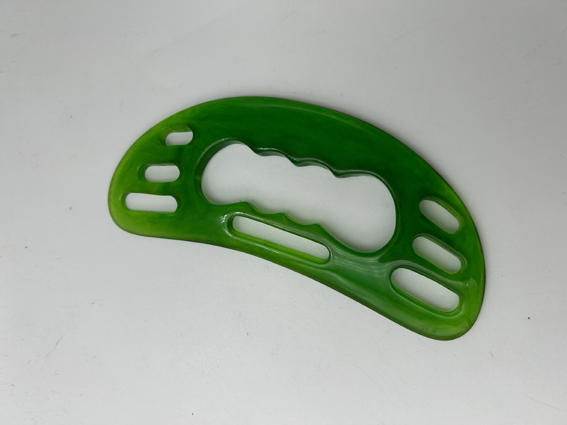 Curved Blade Gua Sha Scraper: Resin & Beeswax Massage Tool for Meridian Dredging