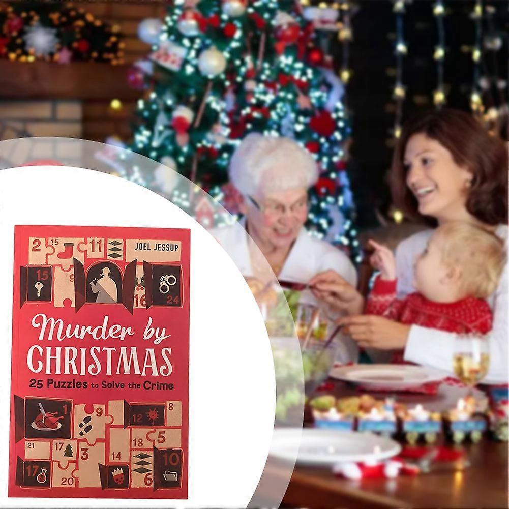 Murder by Christmas - 25 Puzzles To Solve The Crime Handbook, Mystery Challenge Game Christmas Gift for Adults Teens Detective Lovers