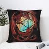 Red Dungeon Dragon DnD Dice Pillowcase Printed Polyester Cushion Cover Gift  Throw Pillow Case Cover Home Square 45*45cm