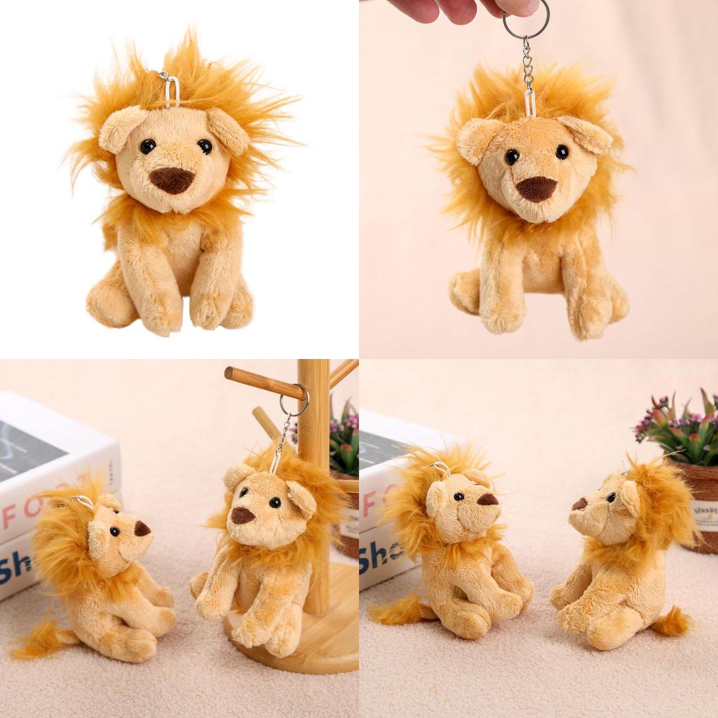 Plush Lion Keychain Toy With Short Plush Material For Girls And Gift Ideas