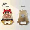 Decorative Metal Hanging Pendant Christmas Bell Bottle Opener, Heavy Duty Beer Cap Remover, Magnetic Souvenir for Friends Refrigerator Magnet, Opener