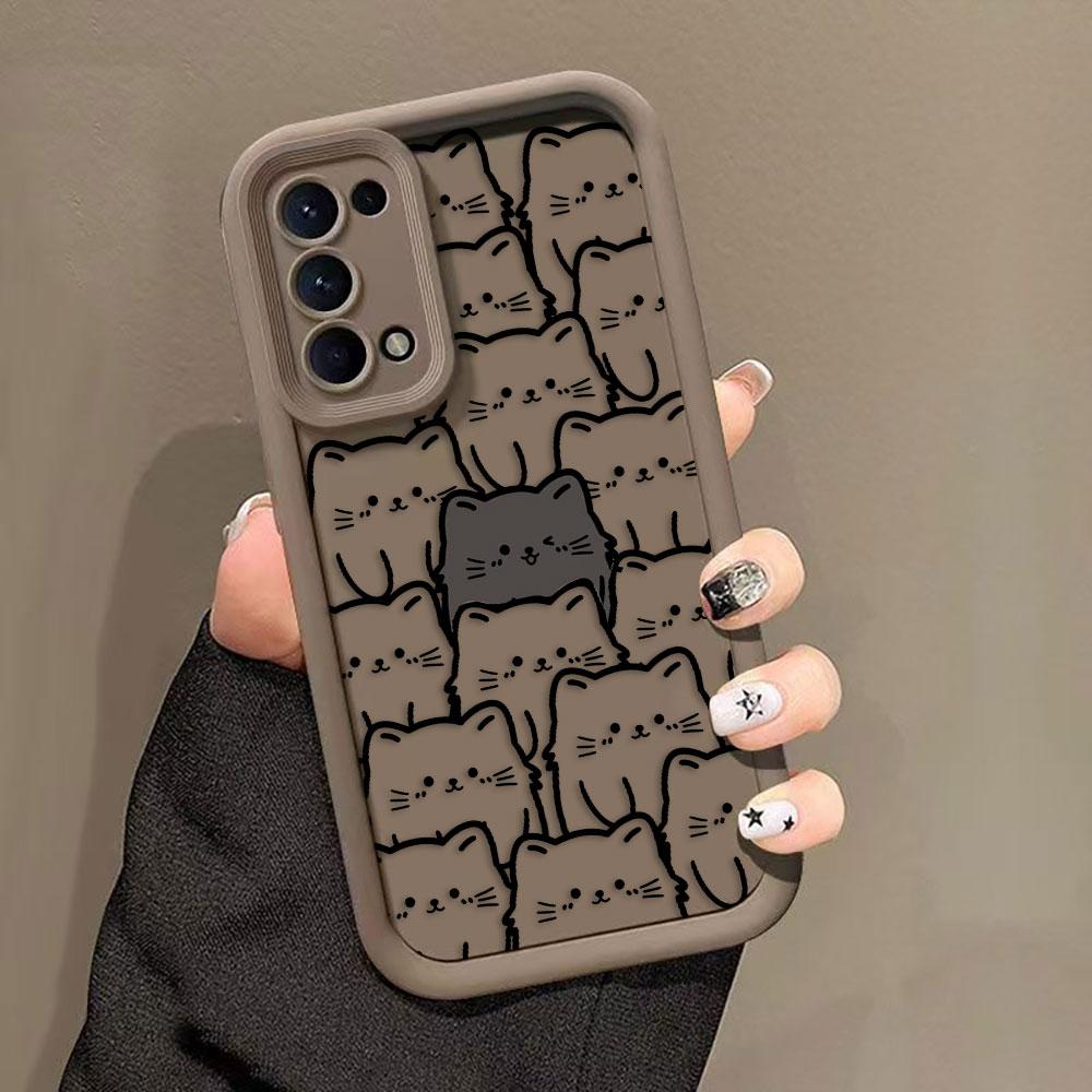 Funny Black Cartoon Cat Phone Case For Infinix SMART SPARK 9 10 20C 30C 40C CAMON 20 30 40 POP 8 POVA 6 7 ITEL A70 A80 A90 Cover