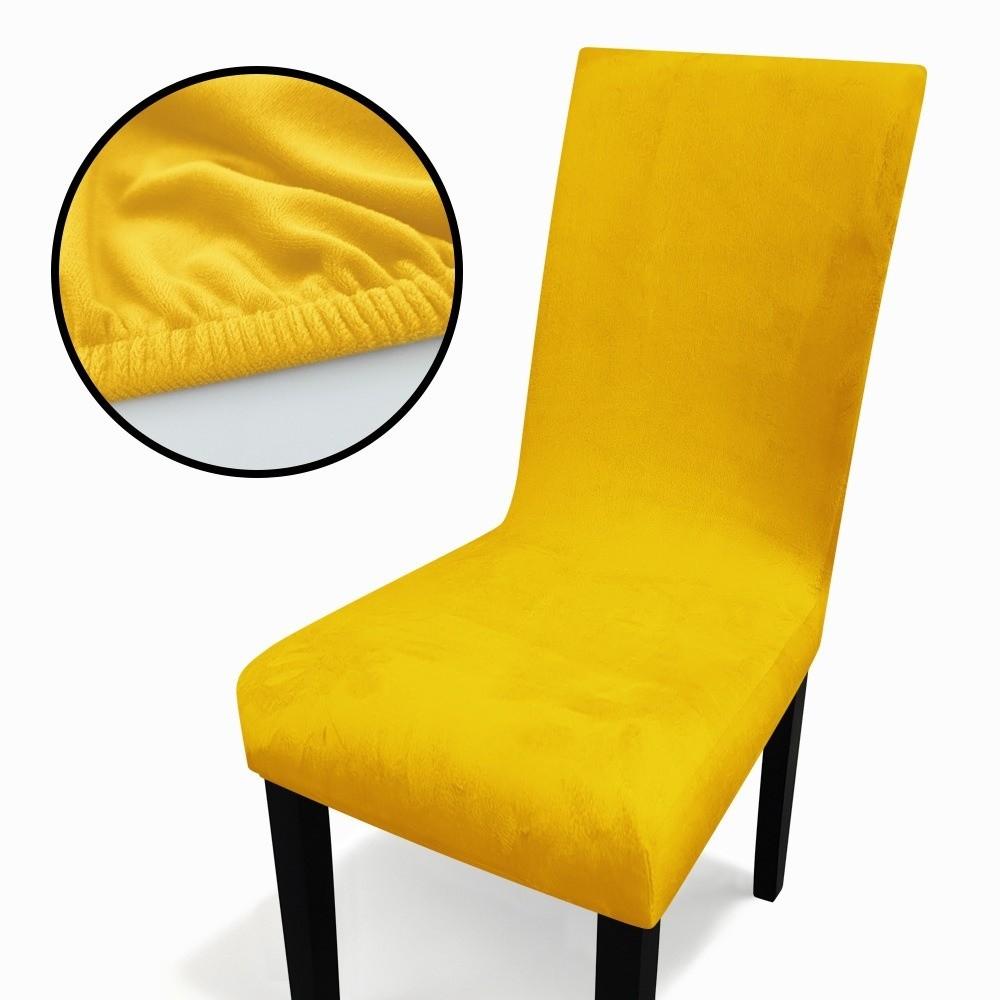 Thick Chair Cover Soft Velvet Dining Room Chair Slipcover  for Office Banquet Restaurant