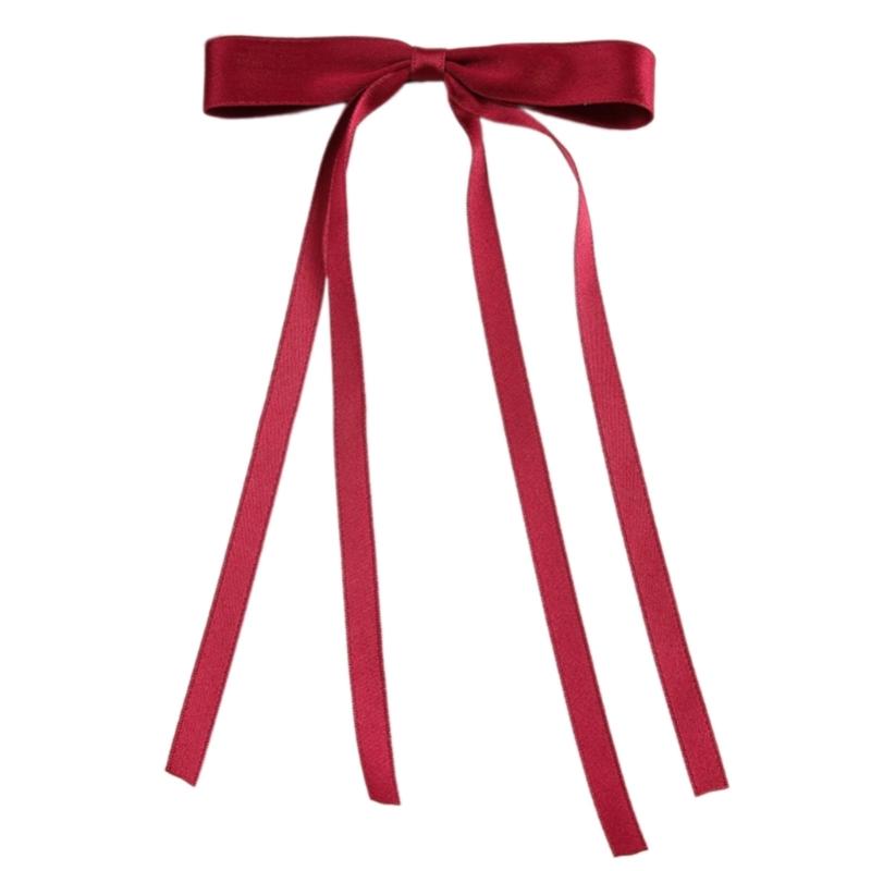 10PCS Soft Polyester Hair Barrettes Double Ribbon Bows Design Nonslip Duckbills Clip For Daily Use And Sports