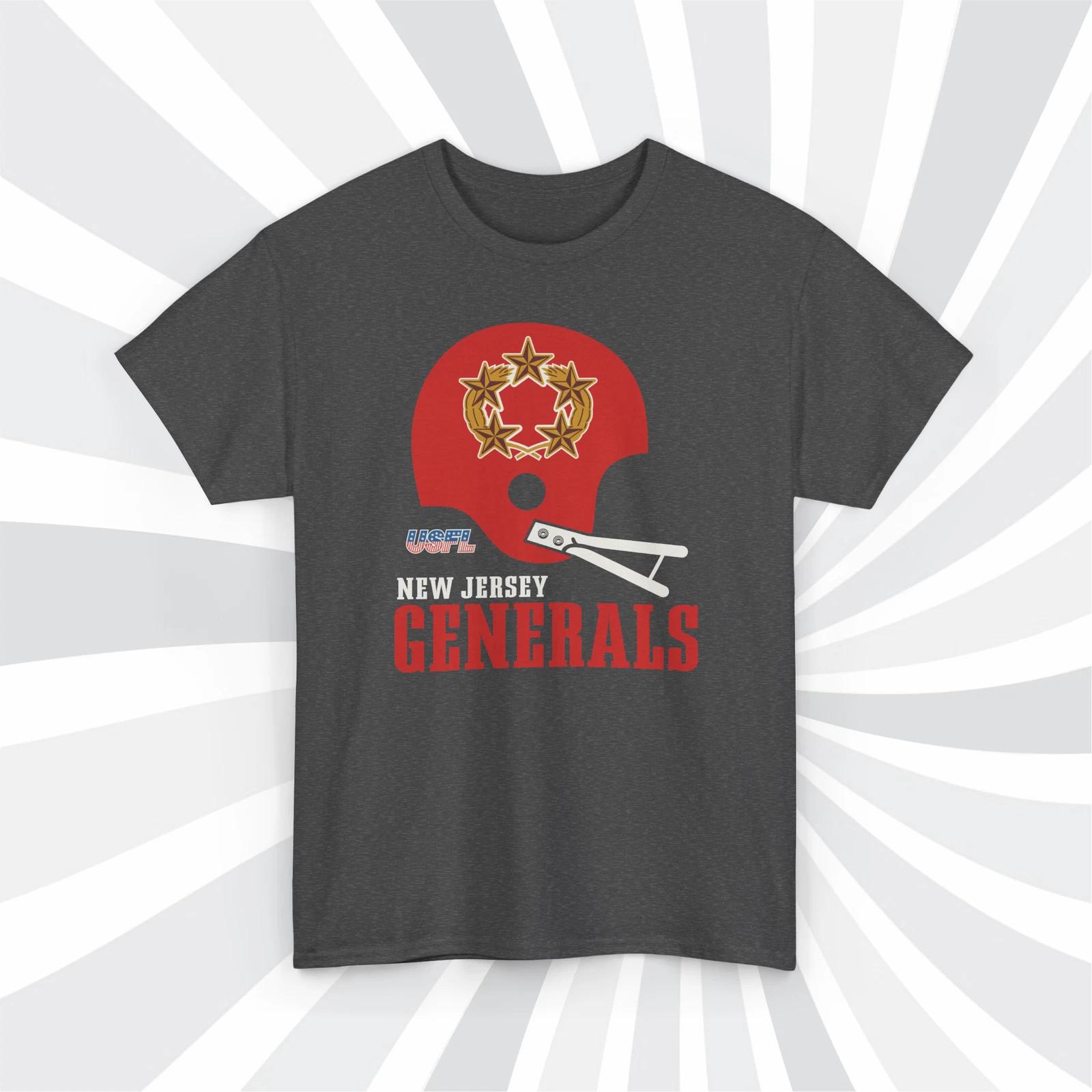 

New Jersey Generals 1983 USFL Vintage Football Black Heather T shirt 4XL