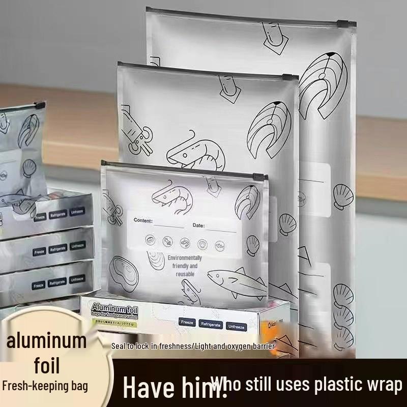 

Пакет с застежкой-молнией из алюминиевой фольги для сохранения свежести, для хранения в морозильной камере и холодильнике Small 20*13 (10 pieces)