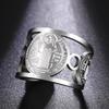 Dawapara Saint Benedict Exorcism Ring Holy Protection Amulet Stainless Steel Adjustable Ring Catholic Religious Gift