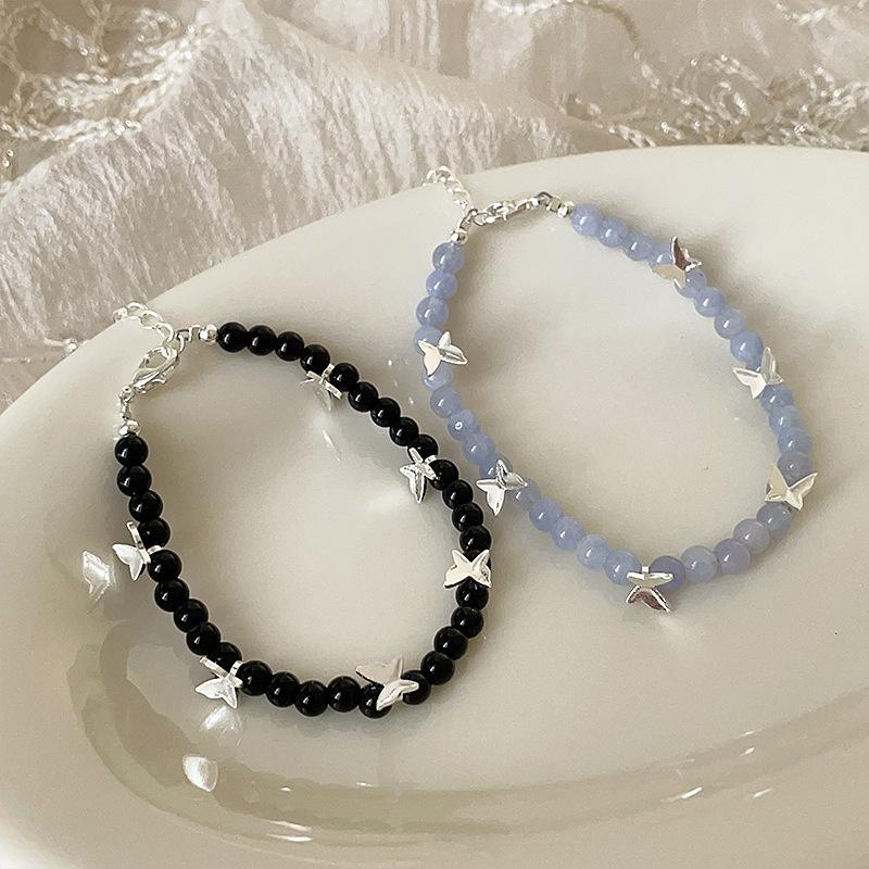 Design Butterfly Natural Stone Beaded Bracelet Women'S Niche Unique Personality Fashion Temperament Versatile Bracelet Jewelry