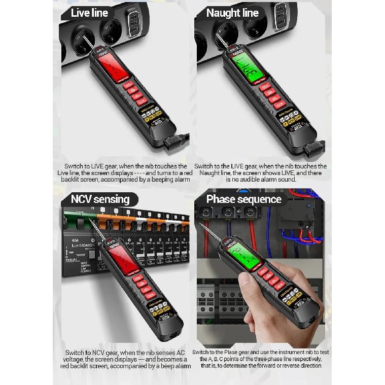Car Voltage Detector Pen ANENG A3015  Non-Contact Voltage Tester Volt Resistance Continuity Car Fault Maintenance Circuit Test