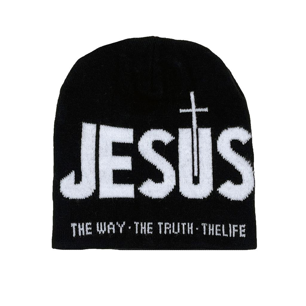 

Jesus Cross Knit Beanie With Breathable Warmth For Men And Women Autumn Winter чёрный