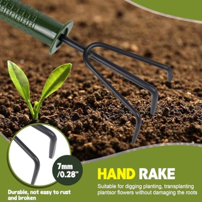 Garden Tool Set4 Pieces Garden Tools Including Hand Shovel Transplant Shovel Weeder and Hand Rake with Non-Slip Handle Idea for