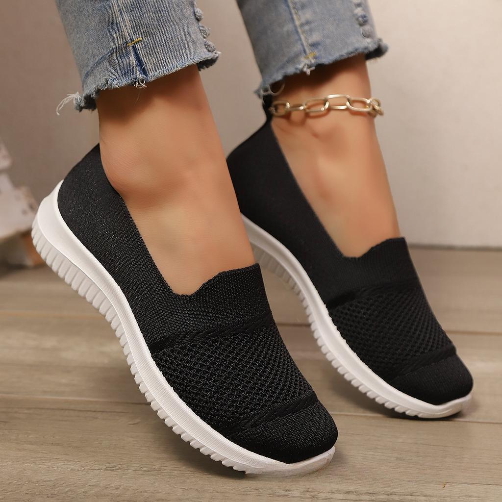 Damen Atmungsaktive Mesh Slipper Sommer Komfort Flache Schuhe