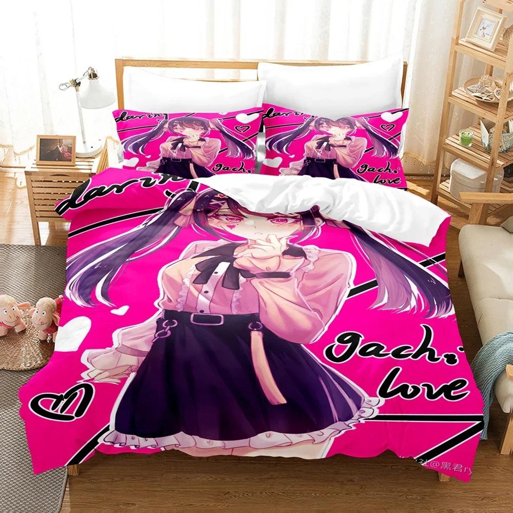 3D Anime The Gacha Girl Ložní soupravy Sada povlaku na přikrývku s povlakem na polštář Dvojlůžko Plná Velikost Queen King Ložní prádlo Domácí textil