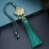 Elegant Gold Ruyi Lock Car Pendant: Rearview Mirror Tassel for Peace and Style