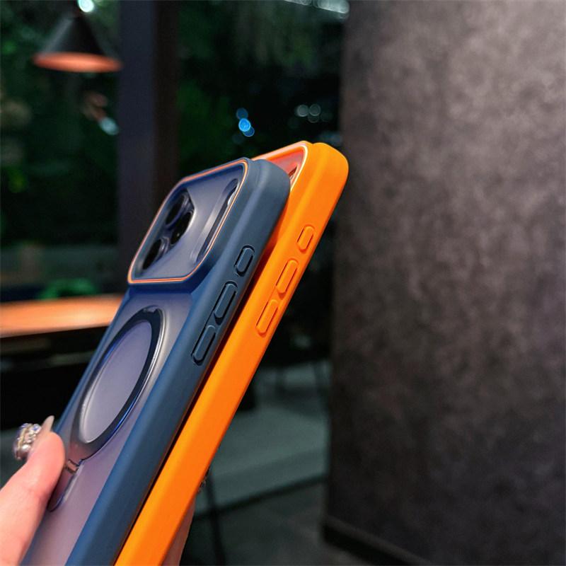 Ring Bracket Holder Matte Magnetic For Magsafe Frosted Phone Case For iPhone 17 Air 16 15 14 Plus 13 12 11 Pro Max Soft Bumper Cover