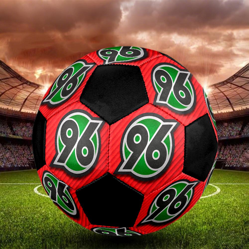 Hannover 96 Indoor Soccer Ball Colorful Machine Stitched PVC Size 5 Team Training Competition Ready Durable High-Bounce Cool Sports Gift