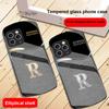 Two Tone Gradient R Letter For IPhone 16 Pro Max 15 Pro 14 13 12 Mini 11 XS Max XR 7 8 Plu SE 2022 Elliptical Glass Phone Case