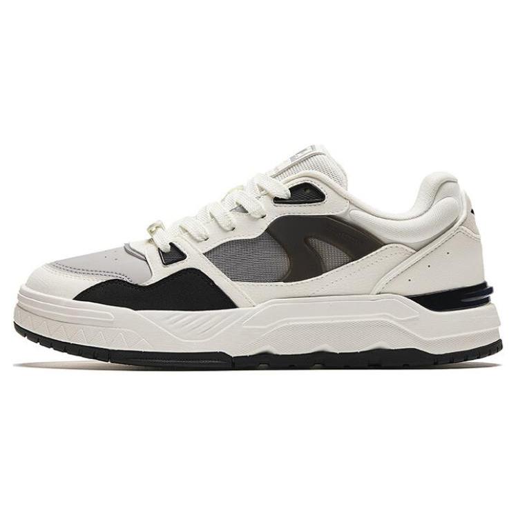 New Anta Lightweight Anti Slip Wear Resistant Low Top Skateboard Shoes Men's White Black 112428054-4