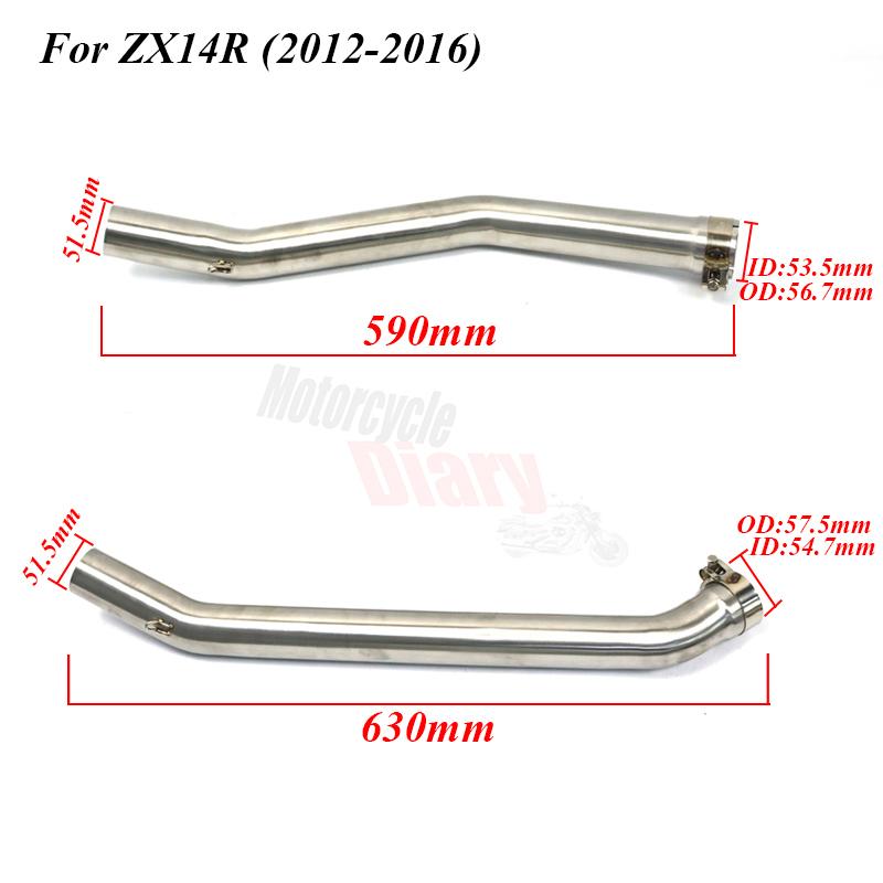For Kawasaki ZX14-R ZX-14R ZX14R ZX14 2006-2011 2012-2016 Motorcycle Exhaust System Slip-On Middle Link Pipe Racing Bike Elbow
