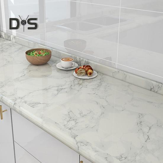 Kitchen Countertop Stickers Marble Pattern Cabinet Shelf Drawer Liner Self Adhesive Waterproof Stickers for Washbasin Countertop