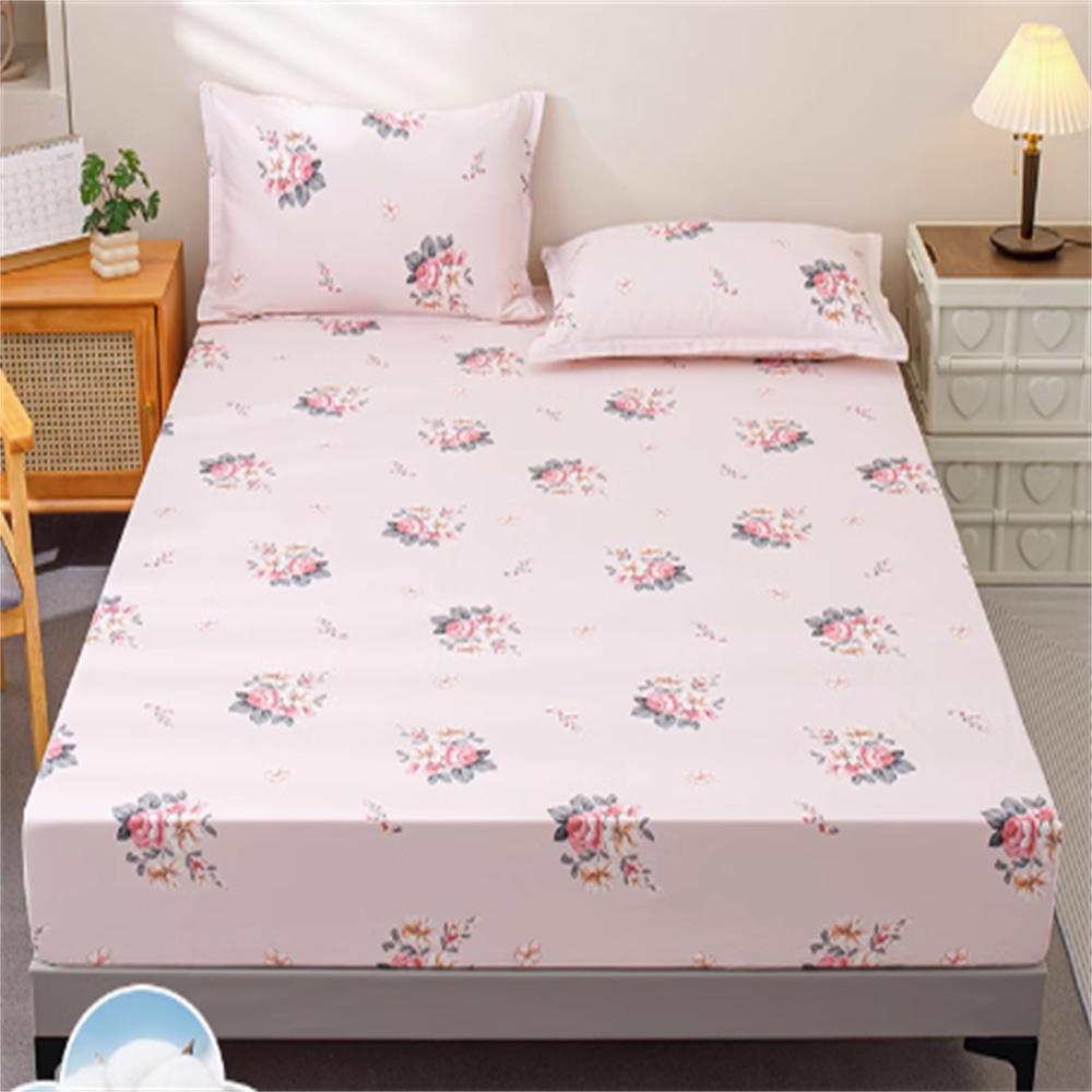 100% Cotton Fitted Sheet Single Piece No Pillowcase Cotton Bedspread Mattress Protector Children's Full Cover Bed Cover Sheet
