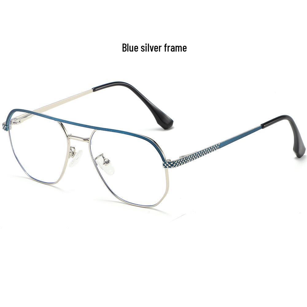 Double Bridge Men's Fashion Glasses - High-End Blue Light Blockers for a Personalized, Casual Look