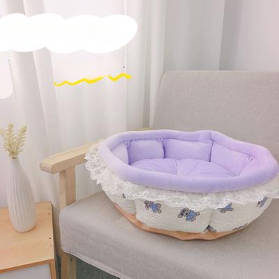 Pastoral Style Autumn and Winter Pet Nest Lace Cat Nest Pet Bed Dog Sofa Nest Small Dog Teddy Pomeranian Pet Nest