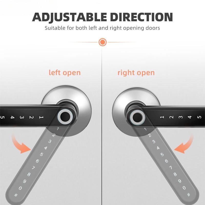 Biometryczny Zamek Bezpieczeństwa do Drzwi Smart Fingerprint Keyless Czarno-Złoty dla Aplikacji Tuya