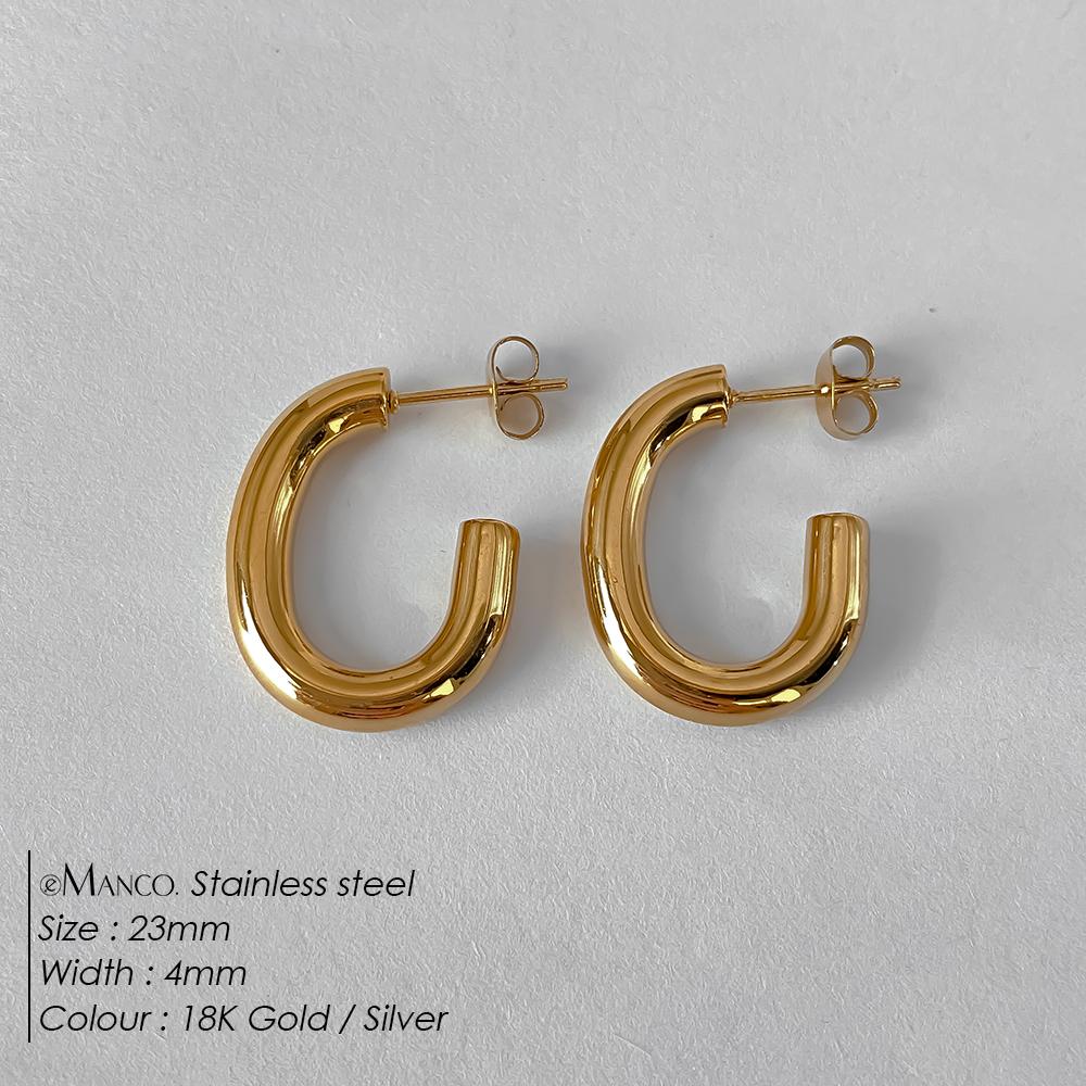 eManco Fashion Gold Size Circle Earrings Women's Jewelry Accessories Classic Stainless Steel Earrings Wholesale