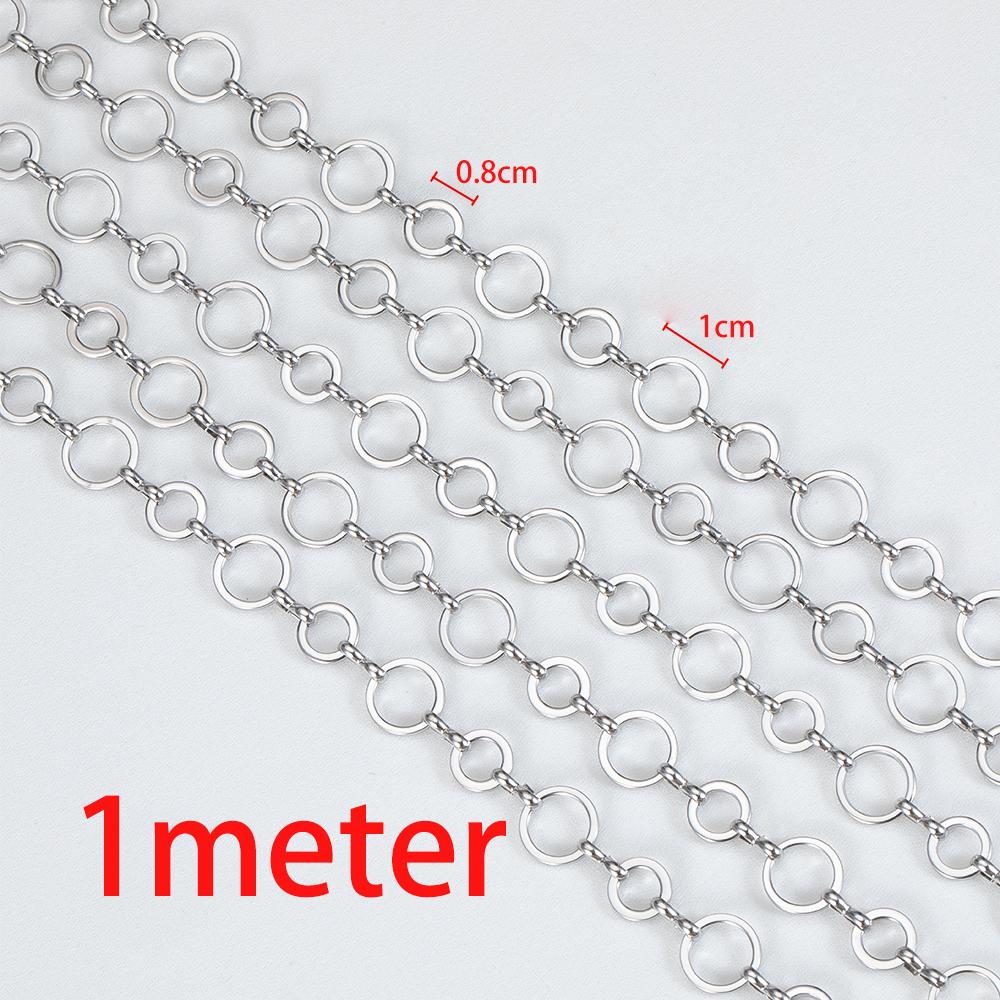 

1Meter Stainless Steel Embossed Geometric Hollow Long Frame Thickened Chains for DIY Necklace Bracelet Bag Chain Jewelry Makings 1 meter