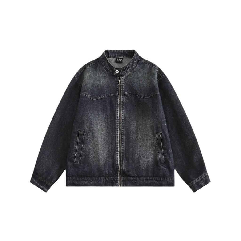 Japanese retro cityboy washed old denim jacket men's spring and autumn simple couple loose casual coat