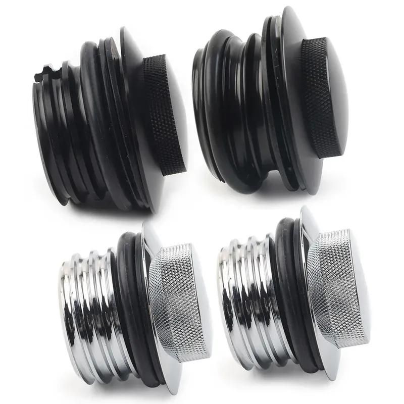 Motorcycle Left+Right Thread Flush Pop Up Gas Cap Vented Fuel Tank Cover For Harley Davidson Road King Softail Dyna