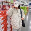 Short student jacket winter new rhombus plaid down  jacket women's loose baseball collar small  jacket