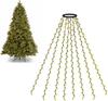 Five-Pointed Star LED Tree Topper with Waterfall Lights