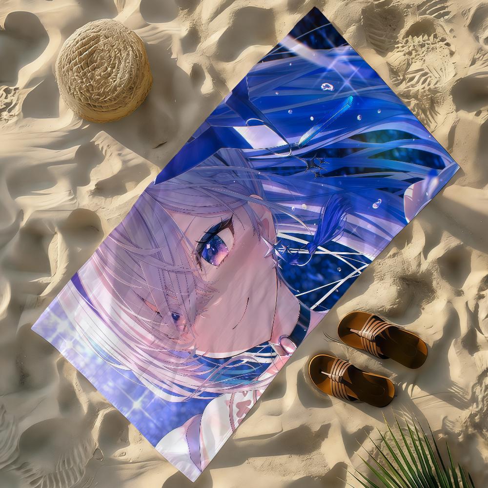 A-Amane Kanata Singer VTuber Towel Soft Lightweight Anti-Sand Large Beach Towel Quick-Drying Bath Sports Family