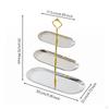 3 Tier Dessert Stand Metal Frame Oval Serving Sturdy Design Stainless Steel Tray for