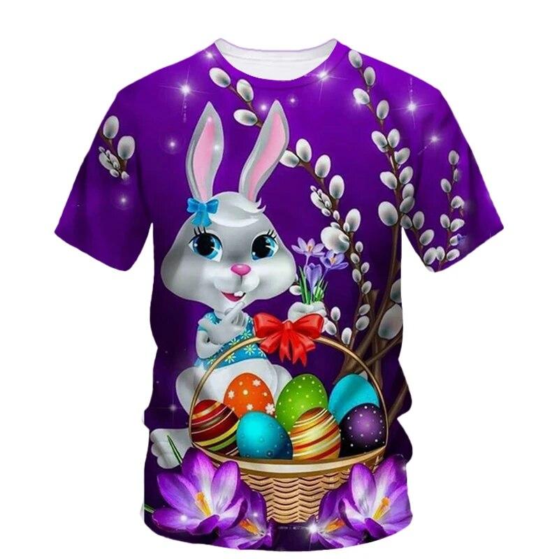 

Трендовая футболка унисекс с кроликом «Пасхальное яйцо» «Пасхальный бонус» Летняя мода Fun Harajuku Повседневные футболки с короткими рукавами с оригинальным принтом 6XL