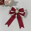 1pc Sweet Cute Pearl Lace Bow Hair Clip High-end Feminine Multi-color Satin Lolita Hair Accessory Fashionable Back Headwear