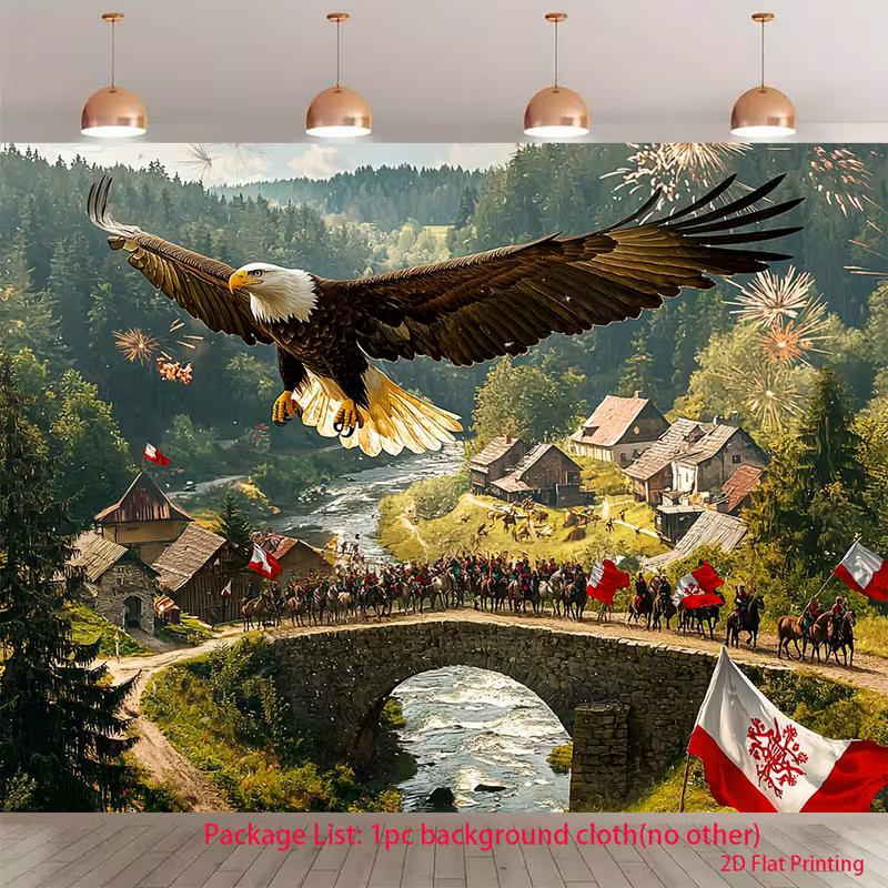 2D Polish Patriotic Eagle Backdrop for National & Independence Day Photoshoot 47.2x31.5inch/120*80cm