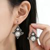 Bohemian Ethnic Style Long Pearl Retro Earrings European and American Earrings Holiday Travel Jewelry