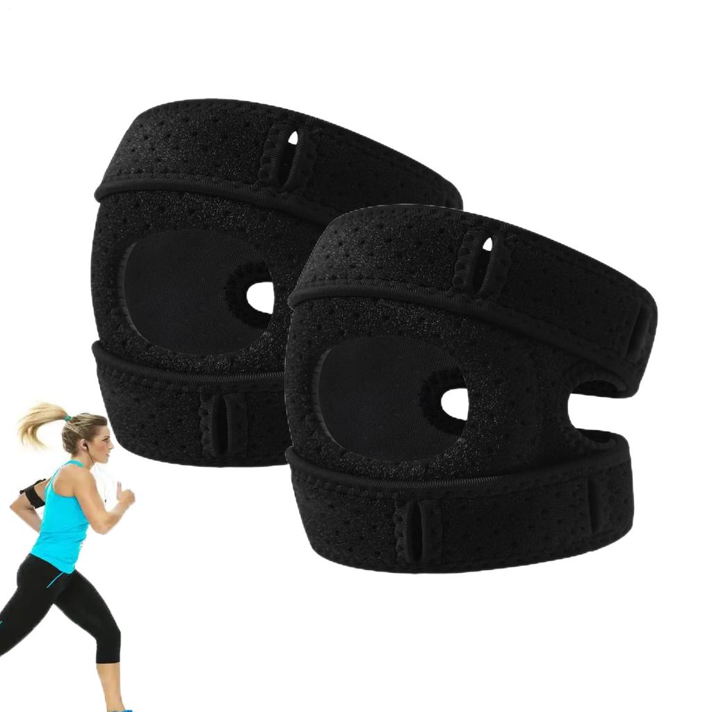 2pcs Sports Kneepads Men's Patella Belt Spring and Summer Silicone Fitness Running Professional Protection Knee Joints Breathable and Light.