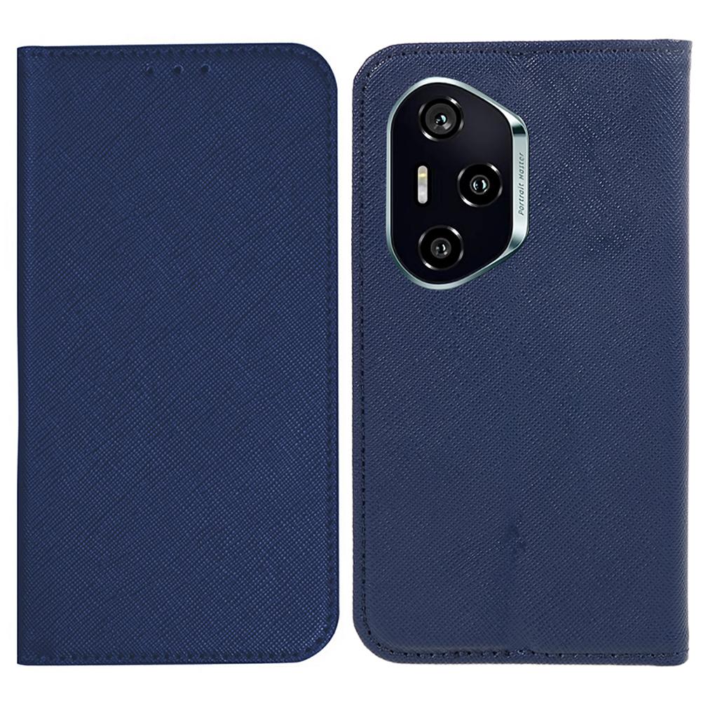 

Для Honor 300 Pro Чехол Кожаный чехол с крестообразной текстурой Скрытая магнитная застежка Dark Blue