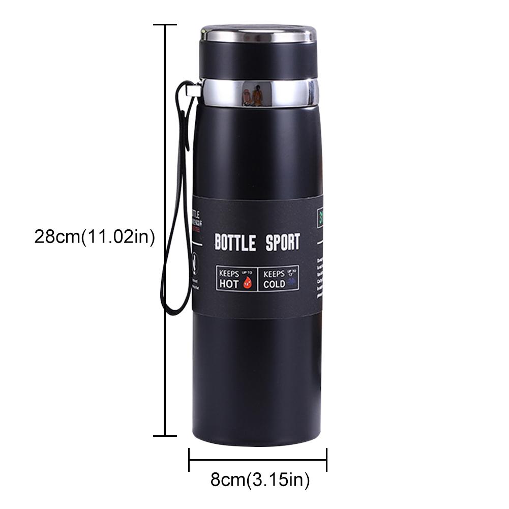 1000ml Insulated Thermal Bottle with Handle Vacuum Double Insulation Cup Large Capacity Outdoor Vacuum Jar for Hot Cold Drinks