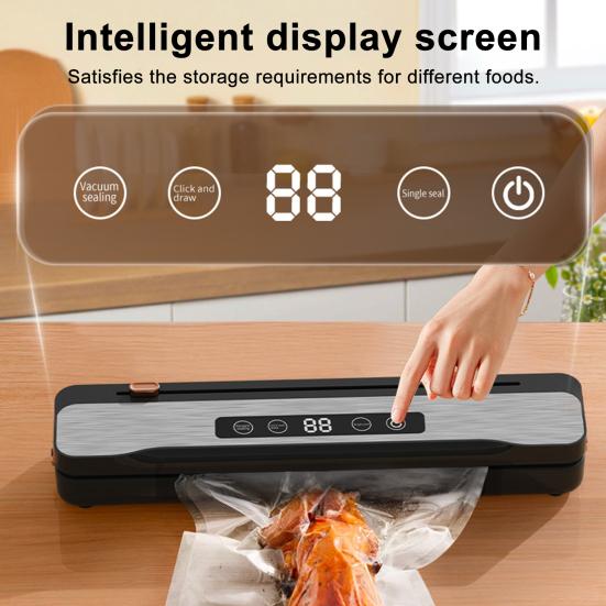 Wireless Vacuum Sealer Strong Suction Digital Display Rechargeable Compact Portable Vacuum Sealing Machine with 10 Vacuum Bags