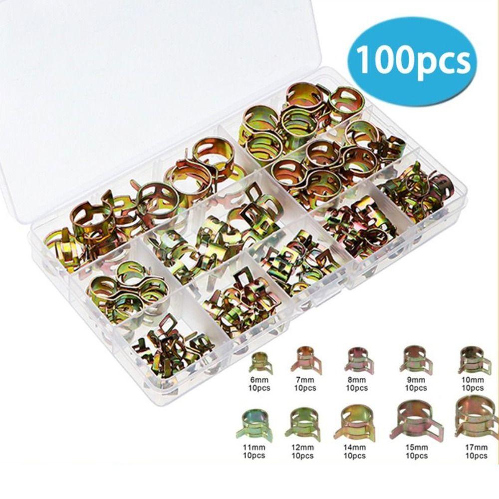 100Pcs Spring Driven Car Truck Spring Clips Low Pressure Air Tube Clamp  for Automobiles