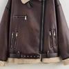 New Autumn Models, Women's Clothing, Stylish Design, Belt Zipper Composite Fur Integrated Jacket