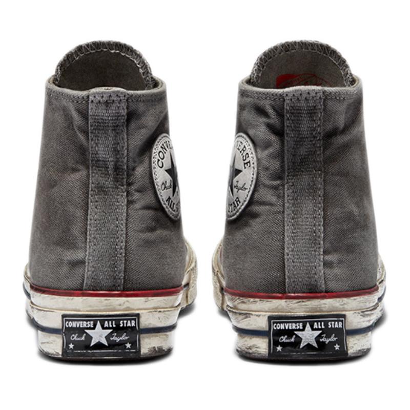 Converse Chuck Taylor All Star Smoked Canvas 1970s Comfortable & Versatile High Top Canvas Shoes Unisex Dirty Grey