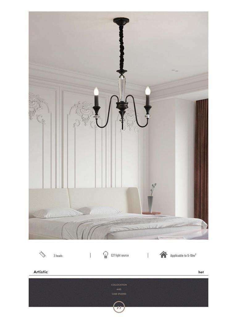 Luxury All-Copper French Chandelier: Retro Candle Pendant for Living Room, Dining Room, or Master Bedroom