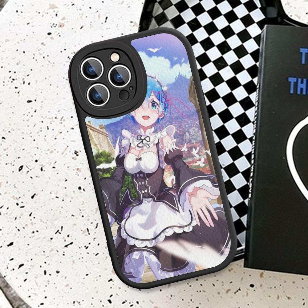 ReZERO Ram Rem Phone Case Hard Leather For iPhone 14 13 12 Mini 11 14 Pro Max Xs X Xr 7 8 Plus Fundas
