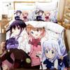 Anime Is The Order A Rabbit Bettwäsche-Set Bettbezug Bett-Set Steppdeckenbezug Kissenbezug Bettdecke King Queen Größe Jungen Erwachsene